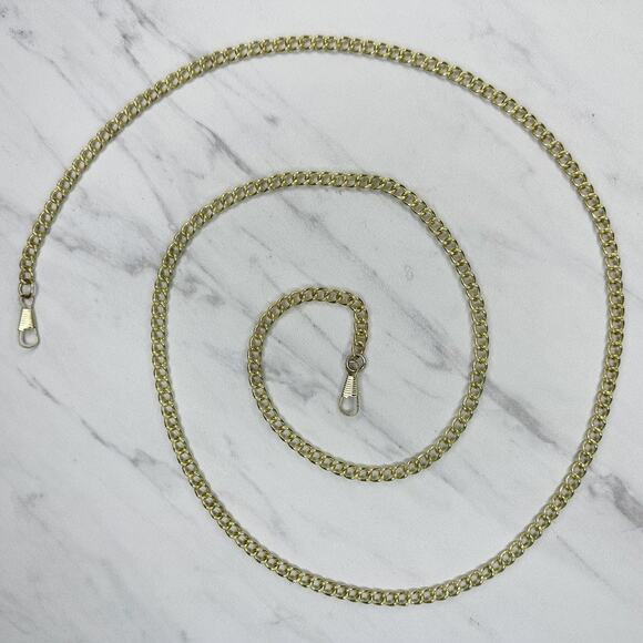Gold Tone Chain Purse Strap 49" Crossbody Bag Replacement ✨ - Picture 1 of 12